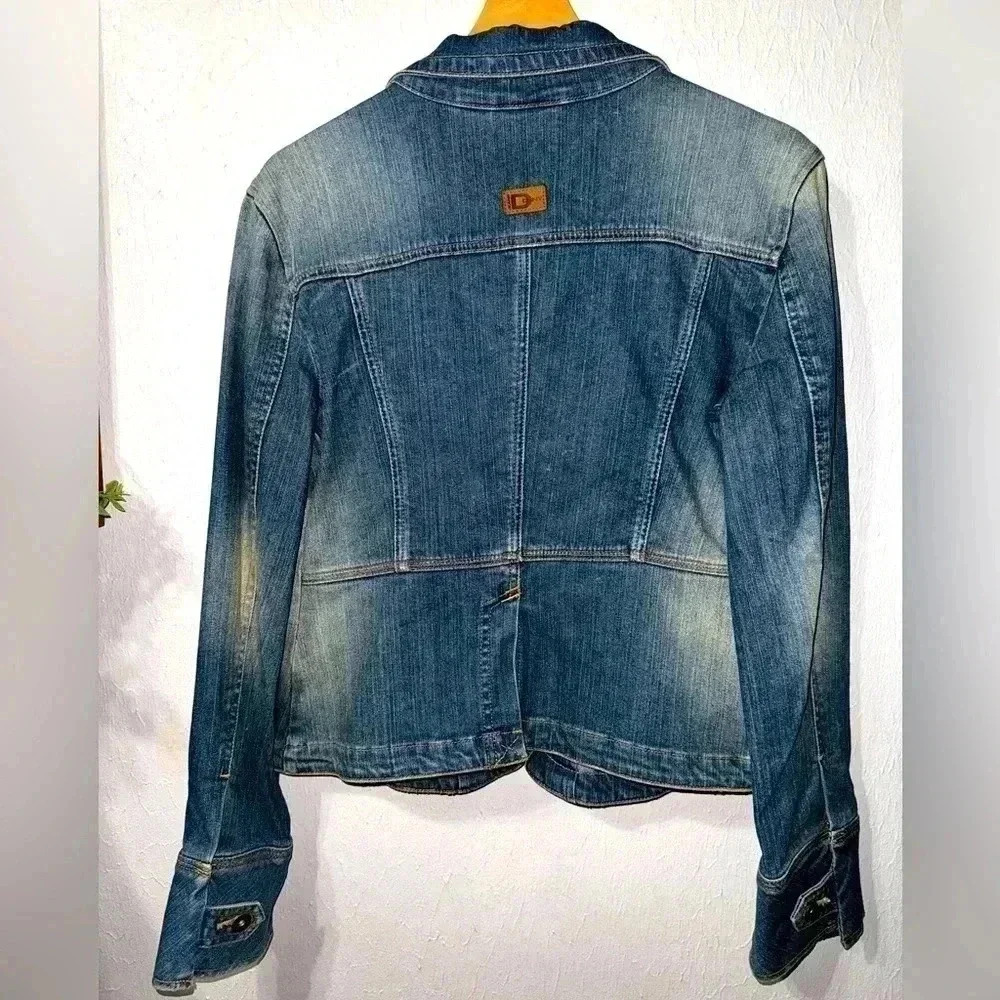 Dkny Double Button Jean Jacket Size Medium - image 2